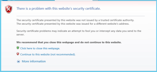 Invalid Certificate Error